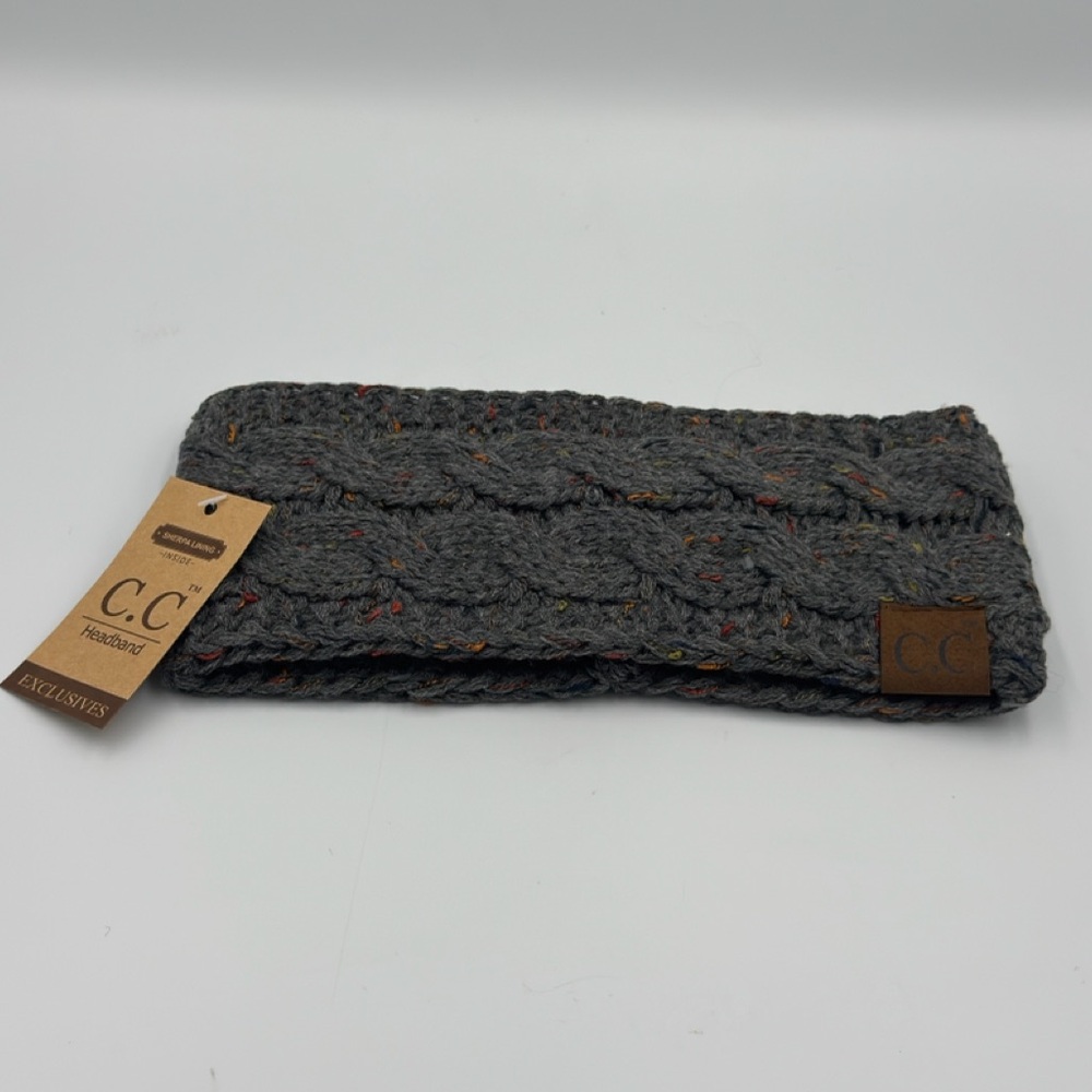 NWT C.C. Brand Chunky Knit Confetti Sherpa Lined Headband/Earwarmer